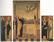 Carlo di Braccesco The Annunciation with Saints A triptych (mk05) oil painting reproduction